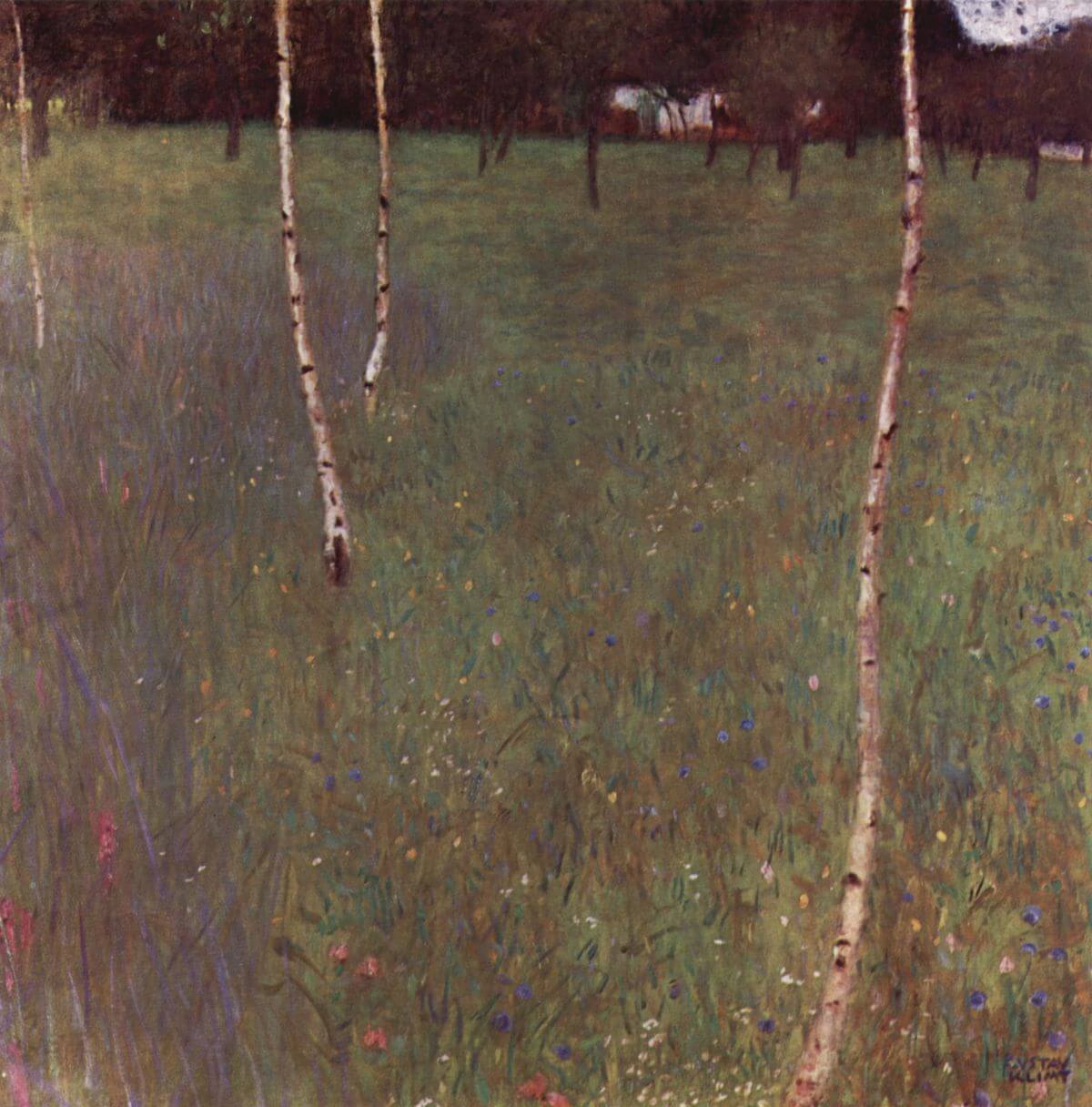 Farmhouses with Birch Trees, 1900 by Gustav Klimt